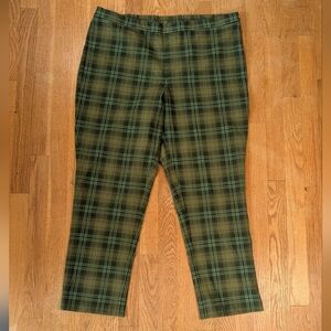 🍀Green Plaid Power! Isaac Mizrahi LIVE Pants - Size 18W (Sass Included)🍀